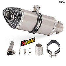Ауспух AKRAPOVIC спортно гърне за мотор 300 мм, карбон сив- Mt34